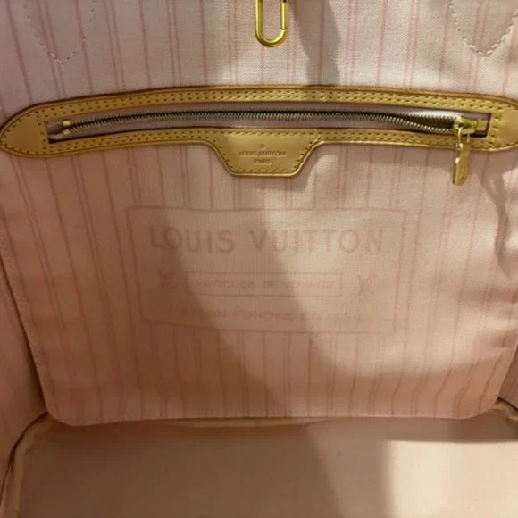 Louis Vuitton Damier Azur Neo Neverfull MM Rose Ballerine - Picture 7 of 15